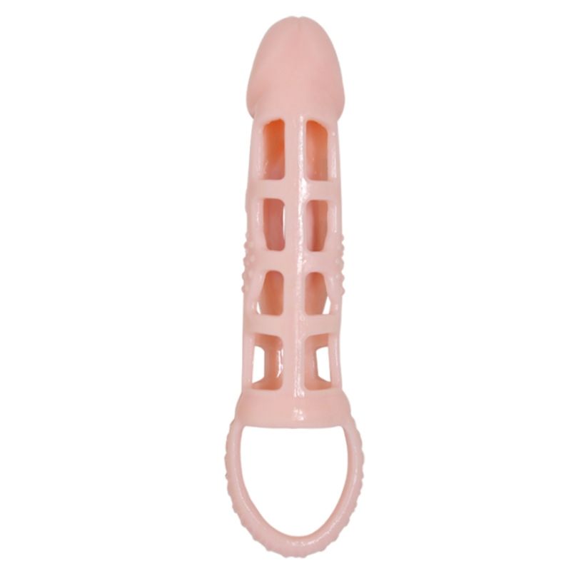 BAILE - CAPA EXTENSORA PARA PÊNIS COM VIBRAÇÃO E STRAP NATURAL 13.5 CM