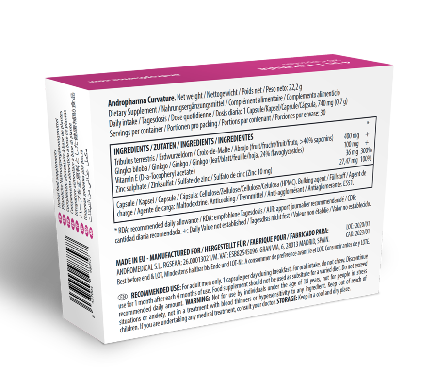 ANDROPHARMA - CURVATURE TRATAMENTO PEYRONIE - Sex Shop Sexy
