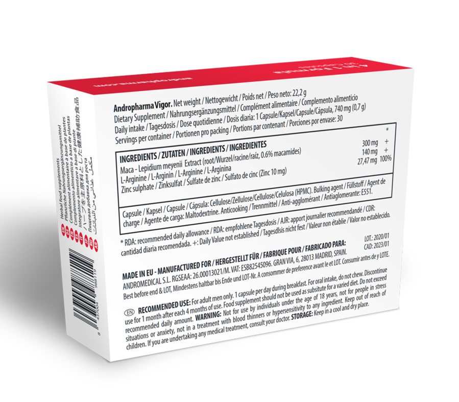 VIGOR – SUPLEMENTO ALIMENTAR À BASE DE ERVAS PARA A LIBIDO MASCULINA - Sex Shop Sexy