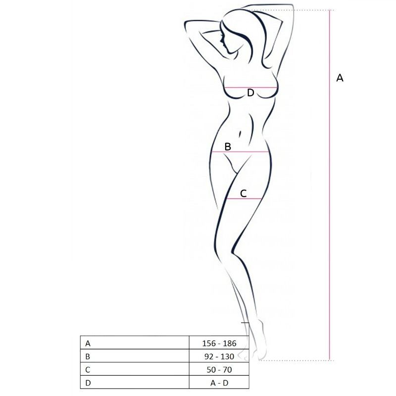 Passion - Woman Bs047 Bodystock Branco Tamanho Único