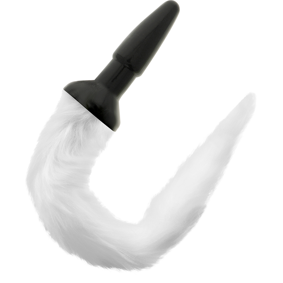 Darkness - Plug Anal De Silicone Com Cauda Branca