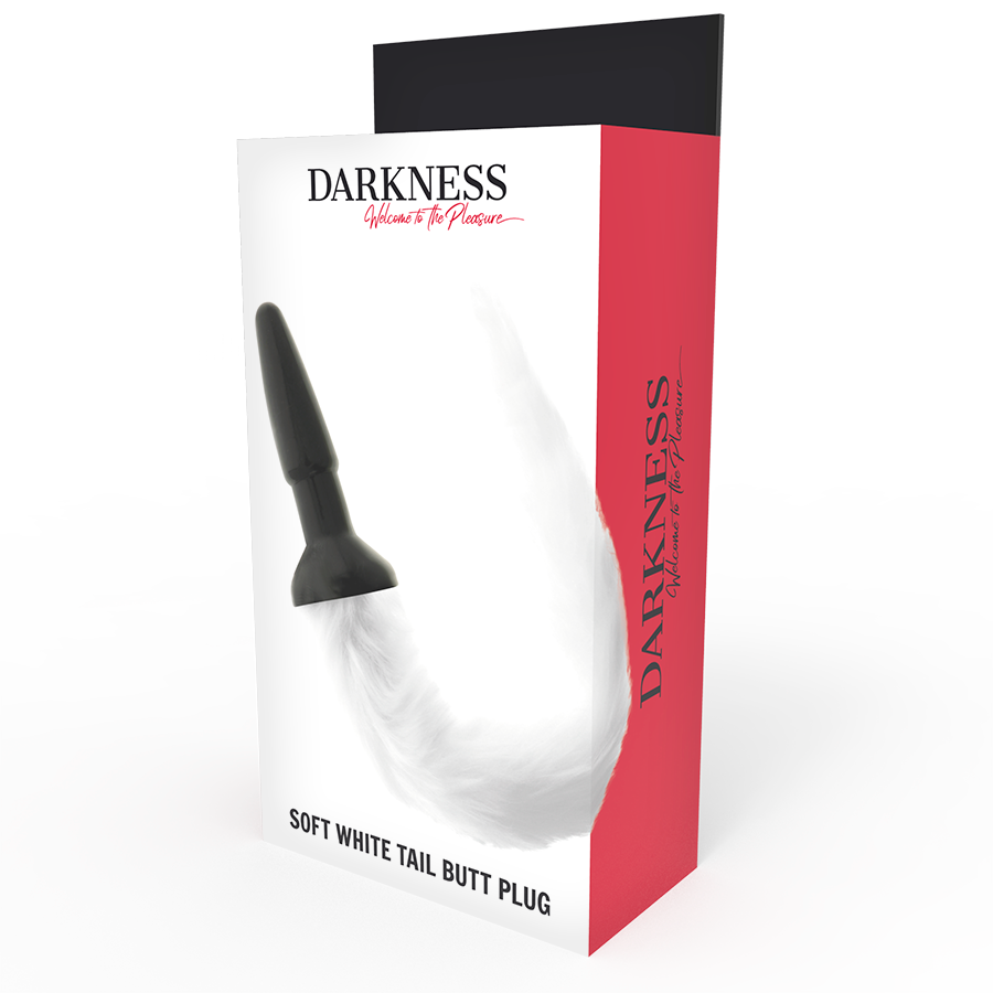 Darkness - Plug Anal De Silicone Com Cauda Branca