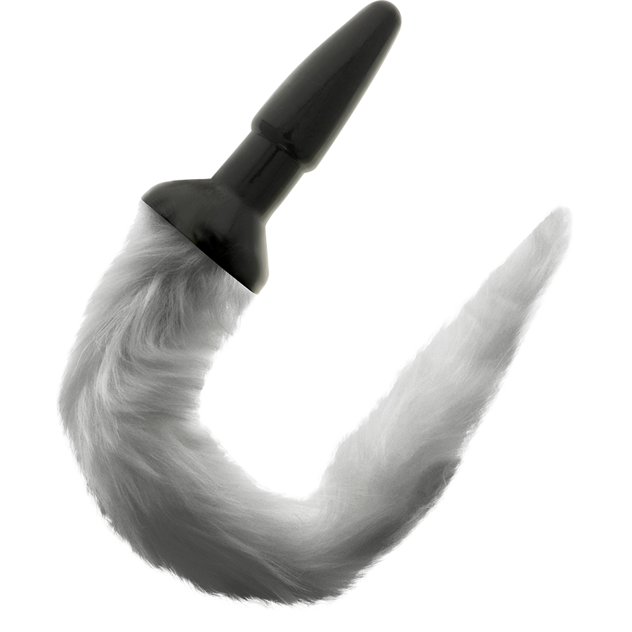 DARKNESS - PLUG ANAL EM SILICONE COM CAUDA CINZA