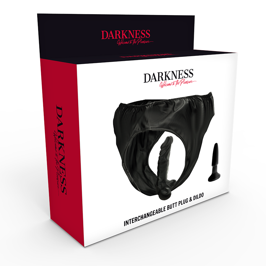 DARKNESS - CUECA COM PLUG E DILDO INTERCAMBIÁVEL