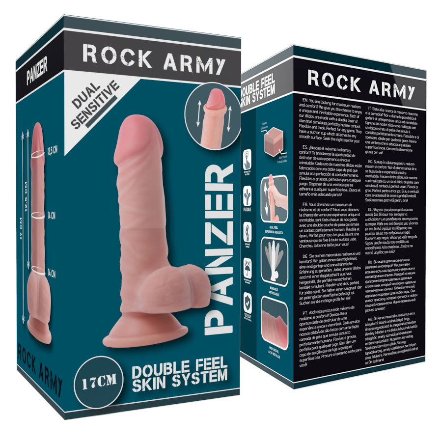 ROCKARMY - PANZER DUAL DENSITY DILDO 17 CM x 4.46 CM