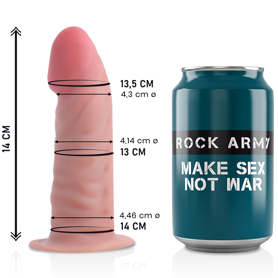 ROCKARMY - TIGER DILDO REALISTA DUAL DENSITY 14 CM - Ø 4,46 CM
