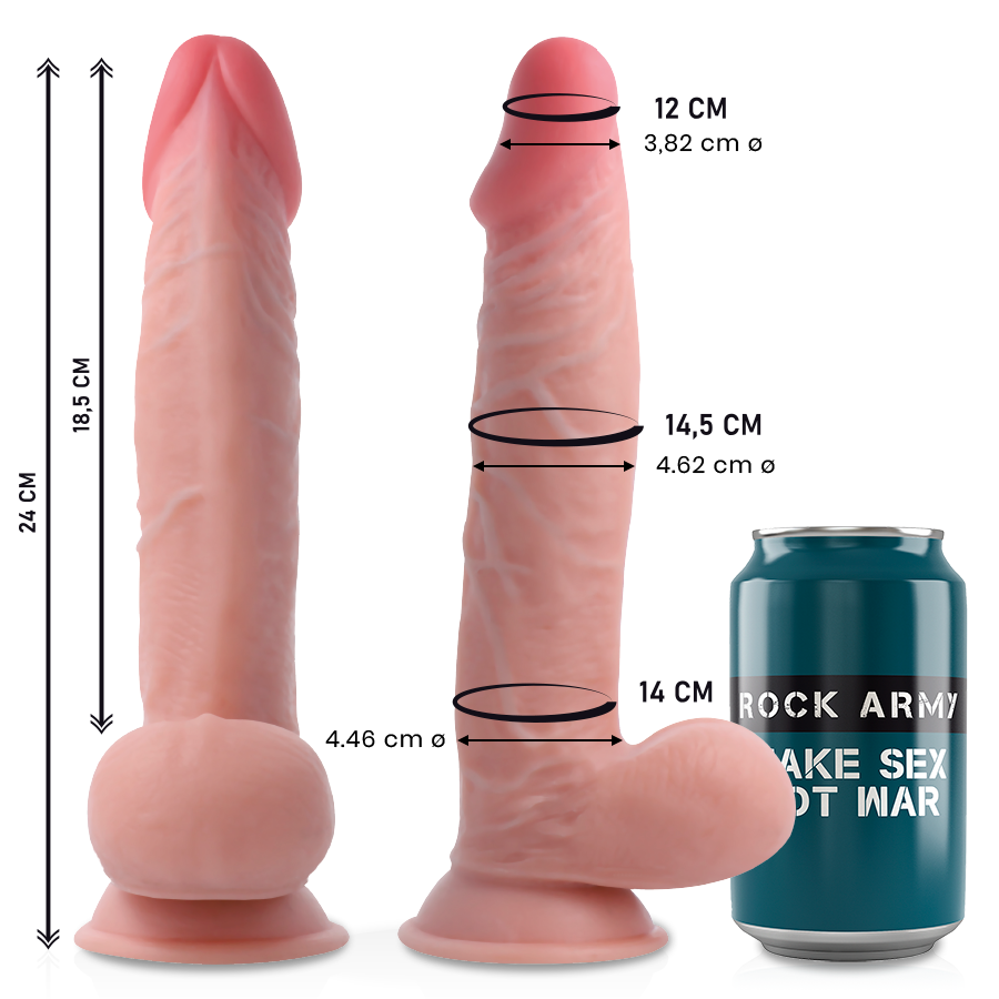 ROCKARMY - SHERMAN DILDO REALISTA DUAL DENSITY 24 CM x 4.62 CM
