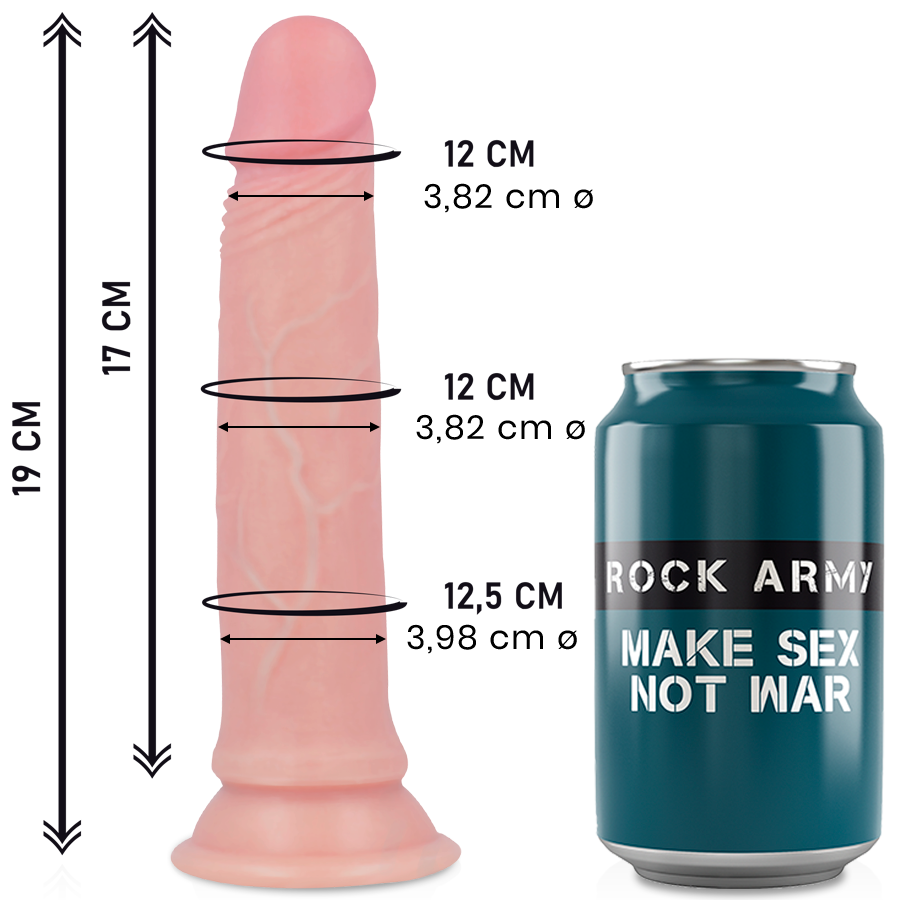 ROCKARMY - AVENGER DILDO REALISTA LIQUID SILICONE 19 CM - Ø 3,98 CM