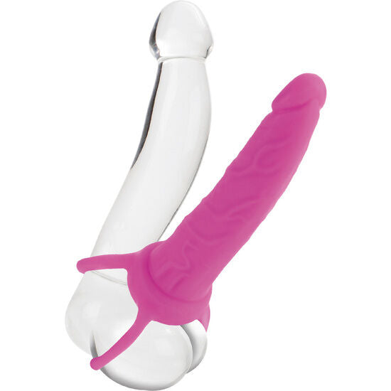 CALEXOTICS - DUAL PENETRATOR DILDO COM ARNÊS ROSA