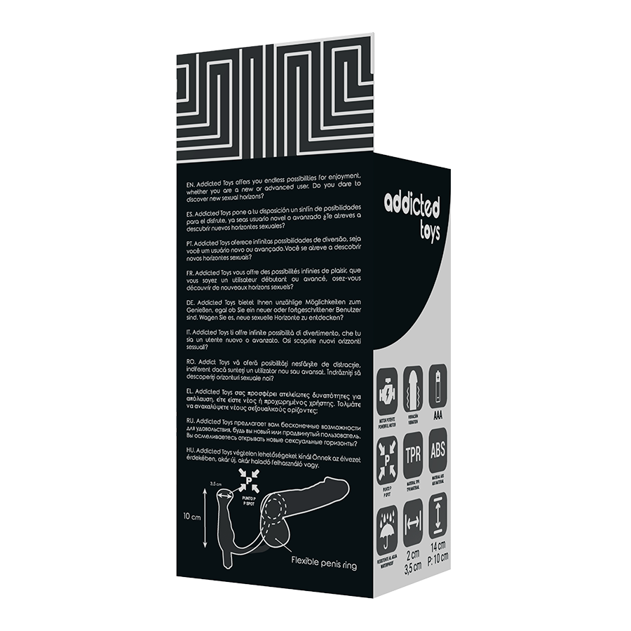 ADDICTED TOYS - VIBRADOR PROSTÁTICO PRETO 10 CM