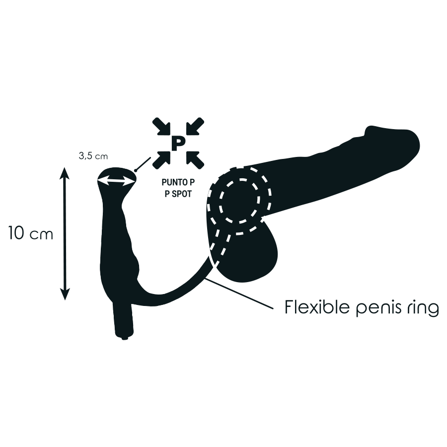 ADDICTED TOYS - VIBRADOR PROSTÁTICO PRETO 10 CM