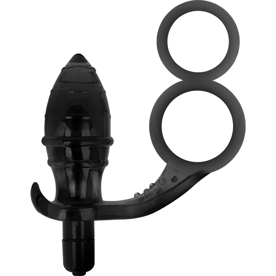 ADDICTED TOYS - PLUG ANAL COM ANÉIS DUPLOS PRETO