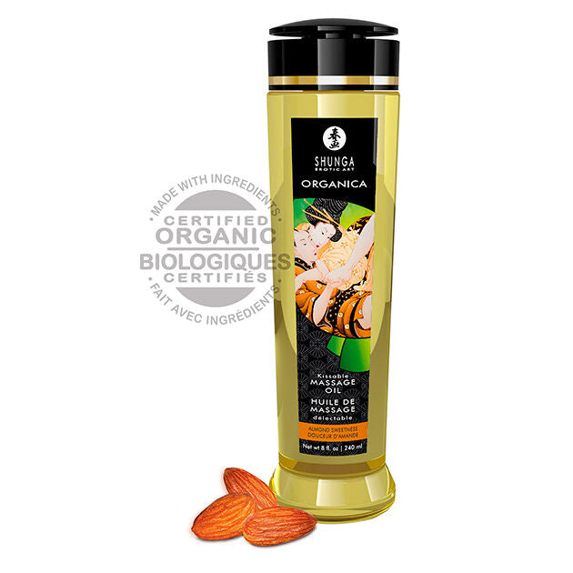 SHUNGA - ÓLEO DE MASSAGEM ORGÂNICO AMÊNDOA 240 ML