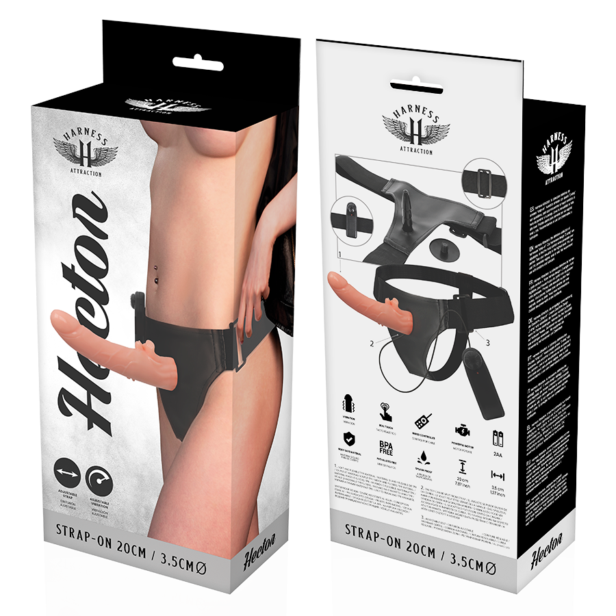 Harness Attraction - Rnes Vibrador Hector 20 Cm -O- 3,5 Cm