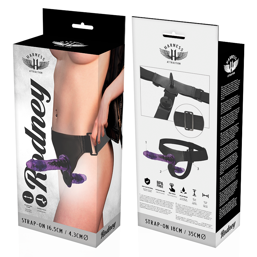 Harness Attraction - Rodney Dupla Penetraci N Vibrador 18 Cm -O- 3.5 Cm