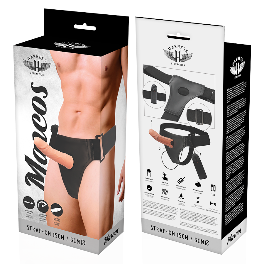 Harness Attraction - Rnes Estruturas Ocas Com Vibrador 15 Cm -O- 5 Cm