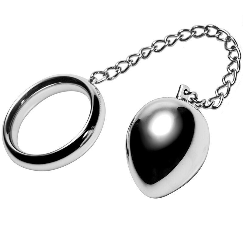 METAL HARD - ANEL PARA PÊNIS 45MM + CORRENTE COM BOLA DE METAL