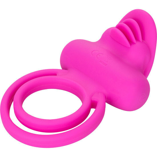 CALEXOTICS - DUAL CLIT FLICKER ENHANCER ANEL DUPLO VIBRADOR EM SILICONE ROSA