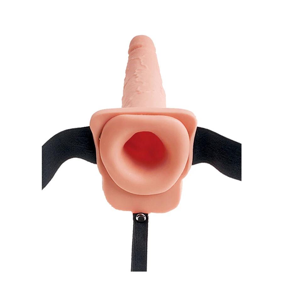 ARNÊS COM PÊNIS REALÍSTICO EJACULADOR 22,9 CM