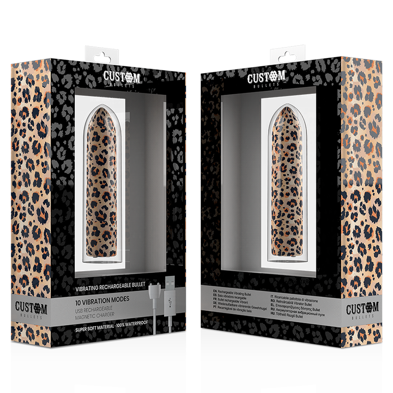 CUSTOM BULLETS - BALA RECARREGÁVEL LEOPARD 10 INTENSIDADES