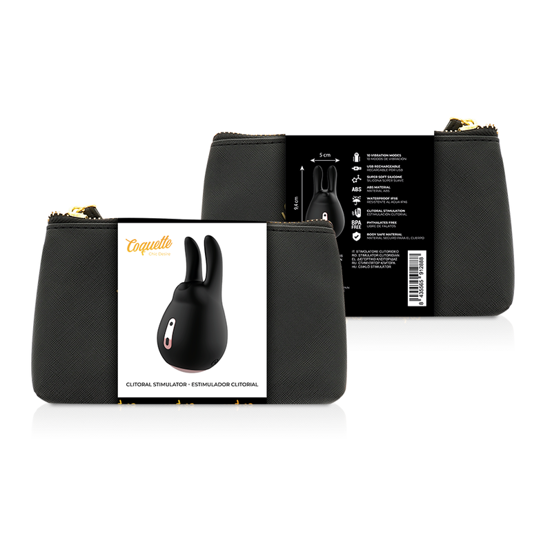 COQUETTE CHIC DESIRE - ESTIMULADOR CLITORIANO PRETO/DOURADO COELHO