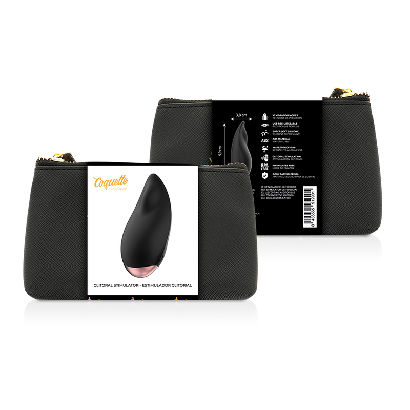 COQUETTE CHIC DESIRE - ESTIMULADOR CLITORIANO PRETO/DOURADO GOTA
