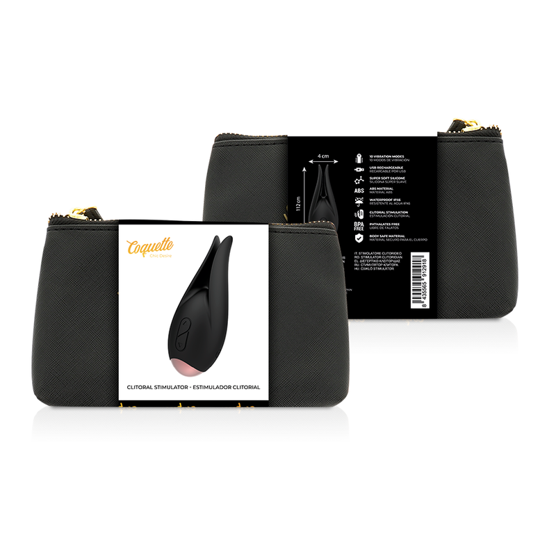 COQUETTE CHIC DESIRE - ESTIMULADOR CLITORIANO PRETO/DOURADO FLOR