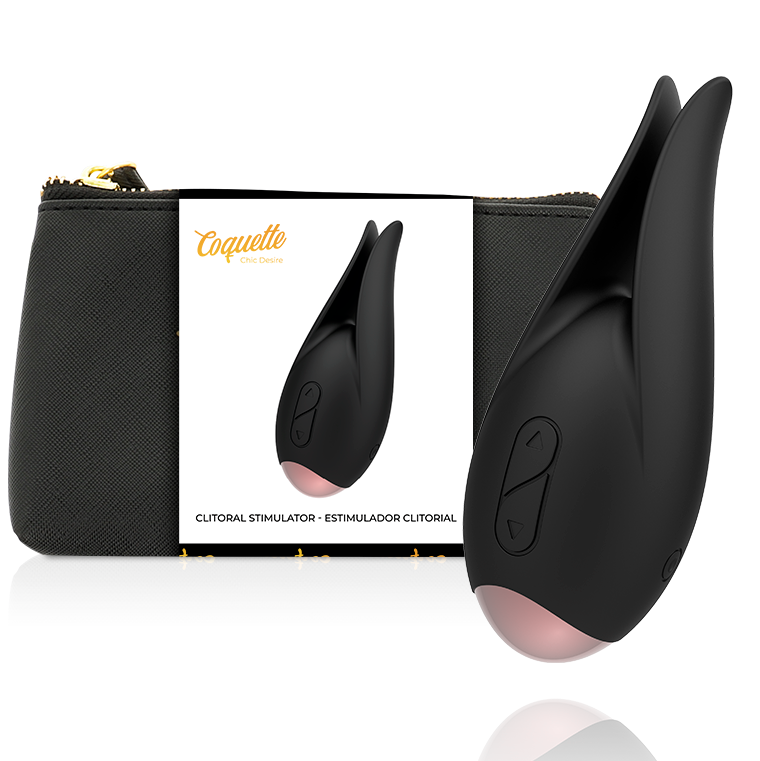 COQUETTE CHIC DESIRE - ESTIMULADOR CLITORIANO PRETO/DOURADO FLOR