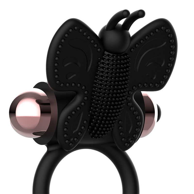COQUETTE CHIC DESIRE - COCK RING BORBOLETA ANEL VIBRADOR PRETO / DOURADO