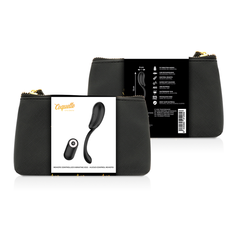 Coquette Chic Desire - Ovo Vibrante Controle Remoto Recarregvel Preto/ Ouro