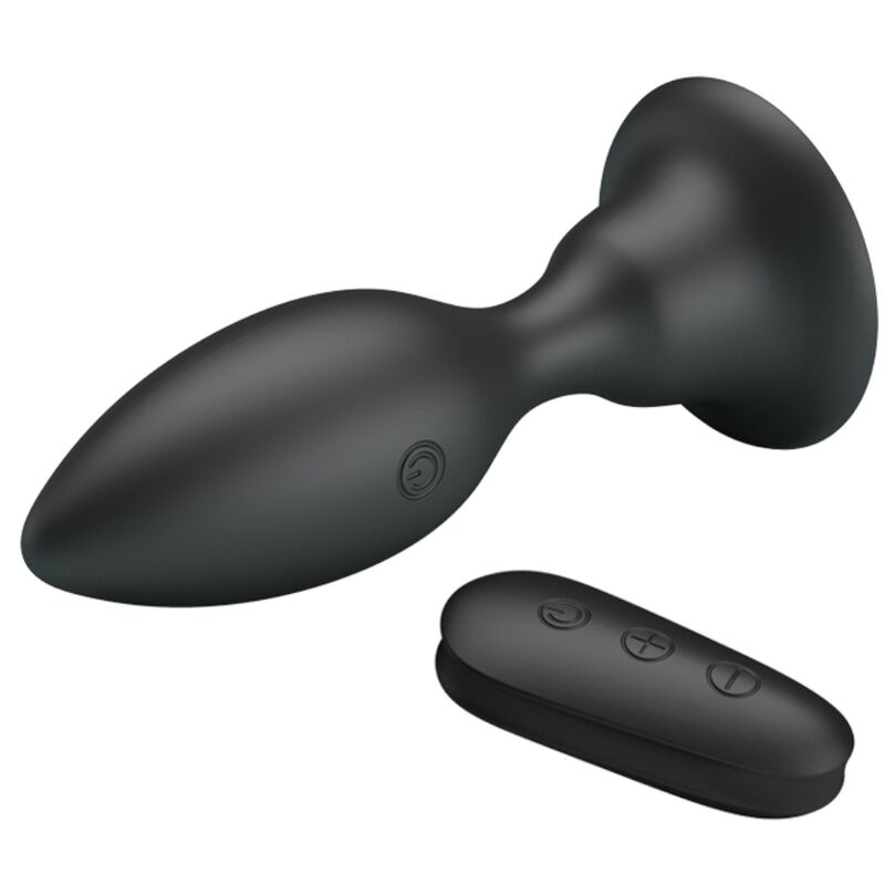 Mr Play - Plug Anal Com Controle Remoto Vibrao Preto