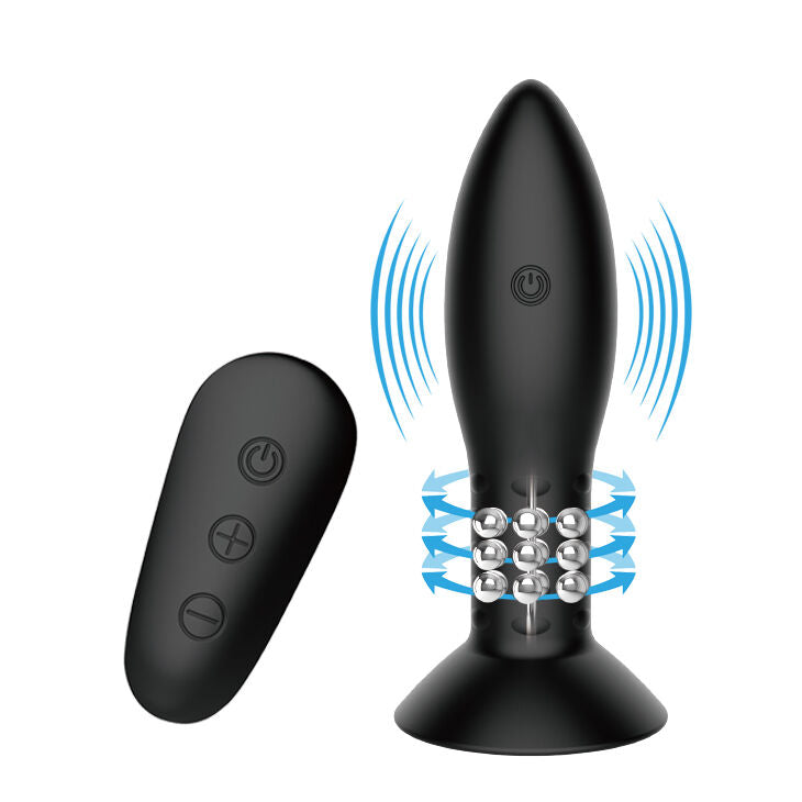 Mr Play - Plug Com Controle Remoto De Bolas Rotativas Pretas