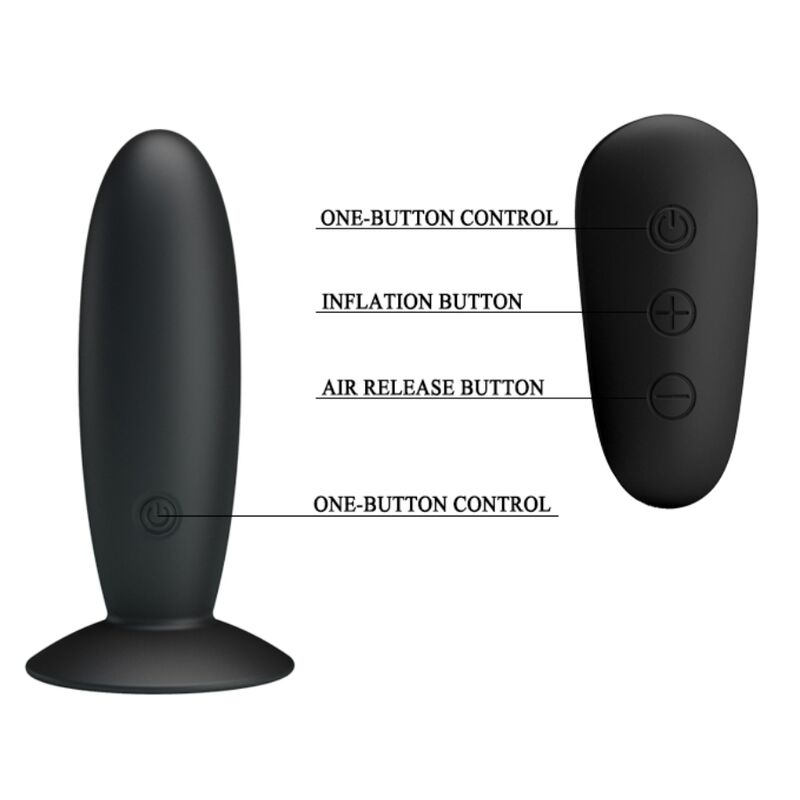 MR PLAY - PLUG ANAL COM VIBRAÇÃO PRETO COM CONTROLO REMOTO