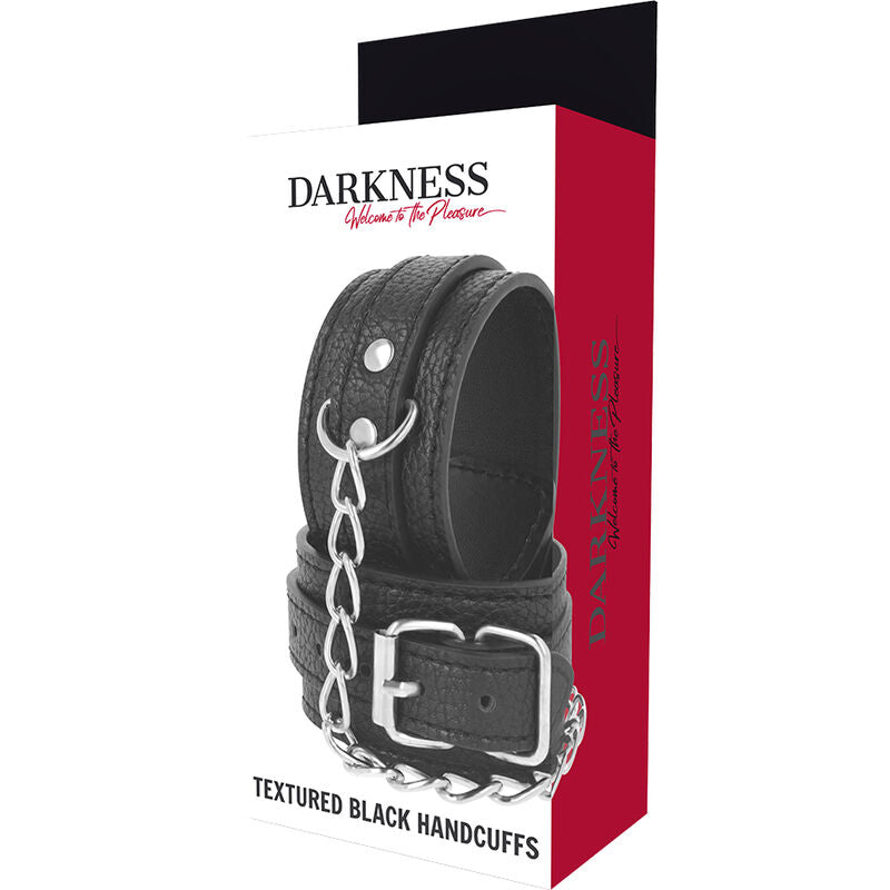 Darkness - Algemas De Couro Texturado Preto