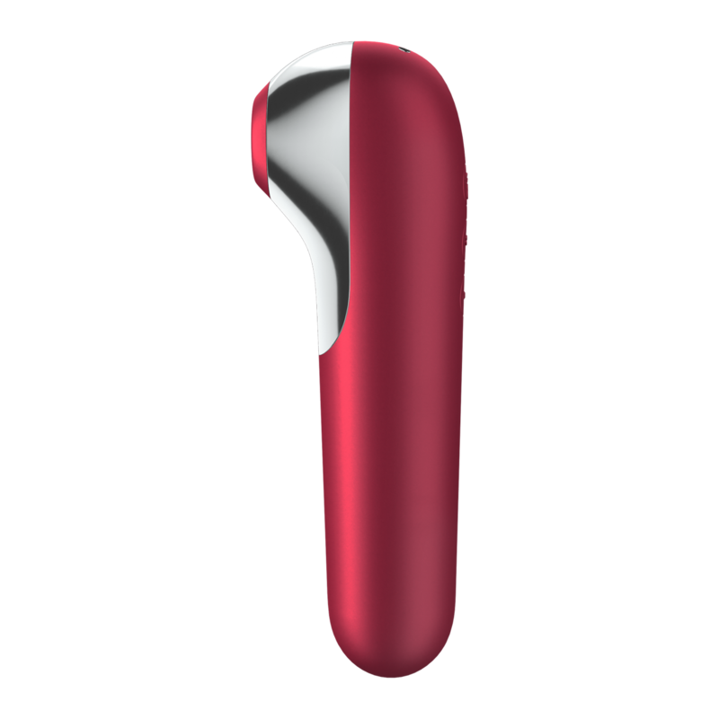 SATISFYER - DUAL LOVE VIBRADOR E SUCCIONADOR COM AR PULSADO VERMELHO