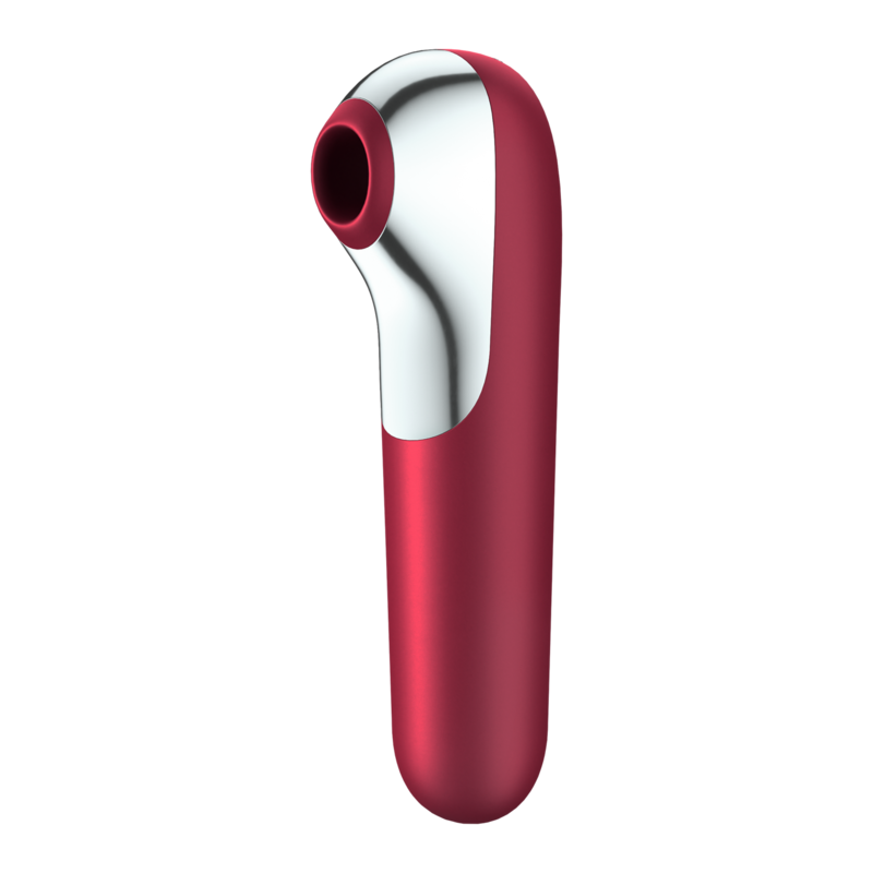 SATISFYER - DUAL LOVE VIBRADOR E SUCCIONADOR COM AR PULSADO VERMELHO