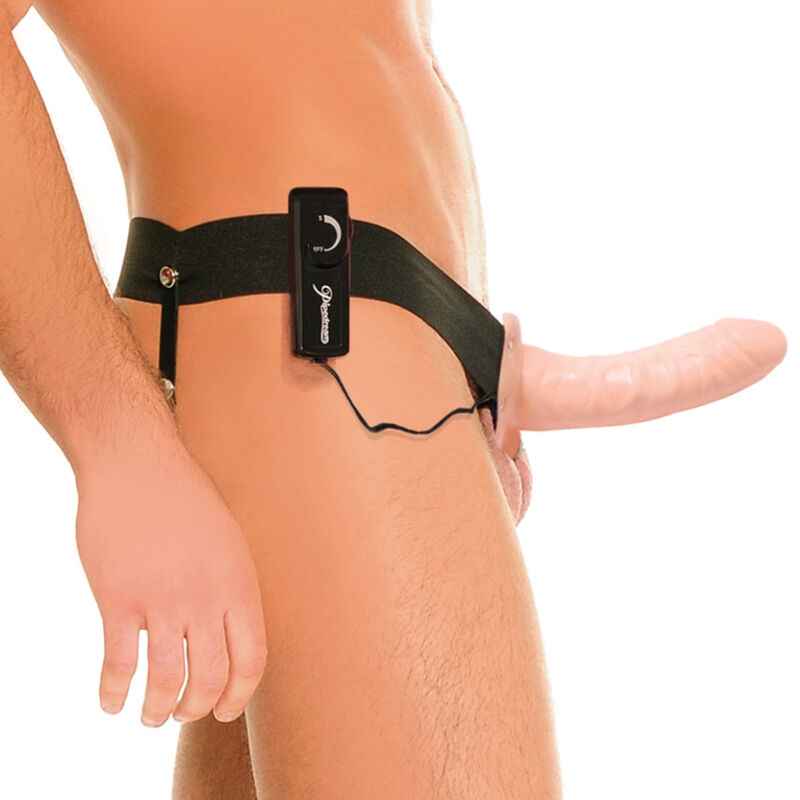FETISH FANTASY SERIES - ARNÊS OCO VIBRATÓRIO PARA ELE E ELA 14 CM TOM NATURAL