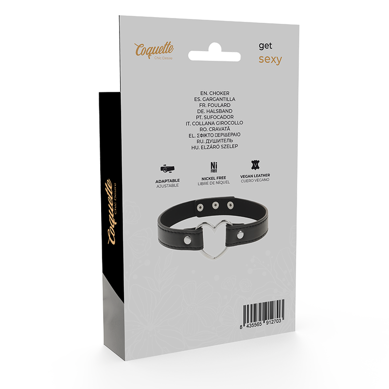Coquette Chic Desire - Colar De Couro Vegano Acessório De Corao Mulher