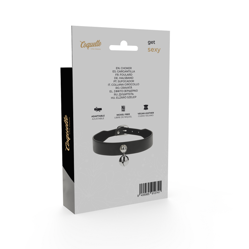 Coquette Chic Desire - Colar De Couro Vegano Mulher Acessório De Chocalho