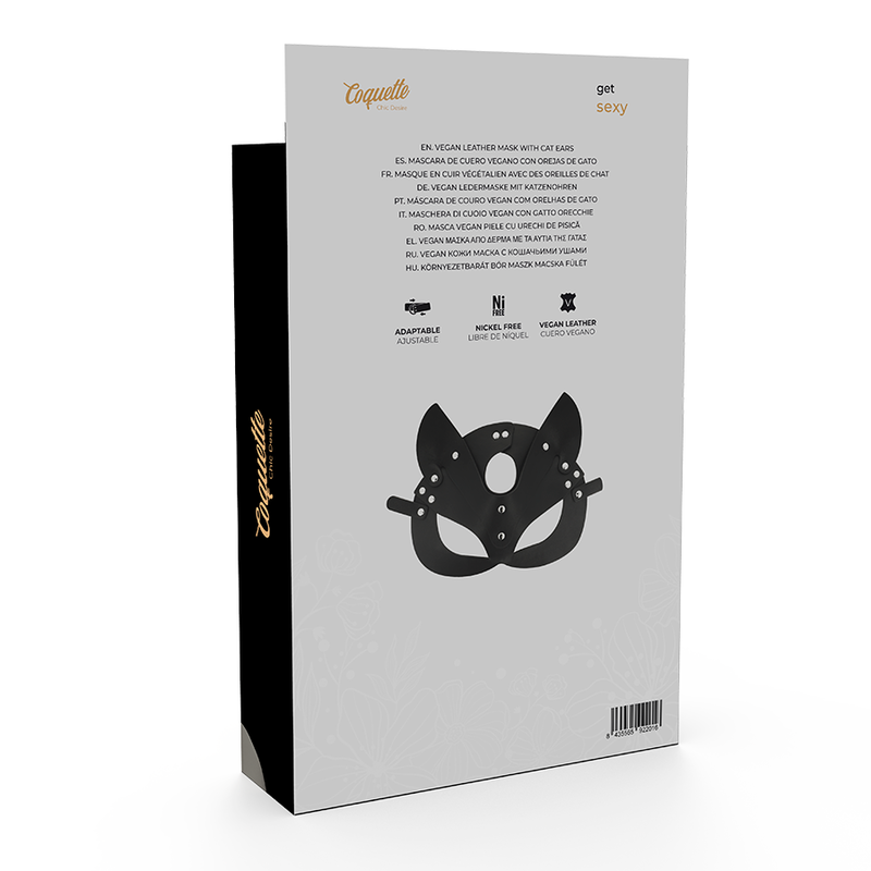 Coquette Chic Desire - Mscara De Couro Vegano Com Orelhas De Gato