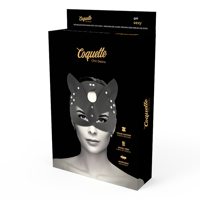 Coquette Chic Desire - Mscara De Couro Vegano Com Orelhas De Gato