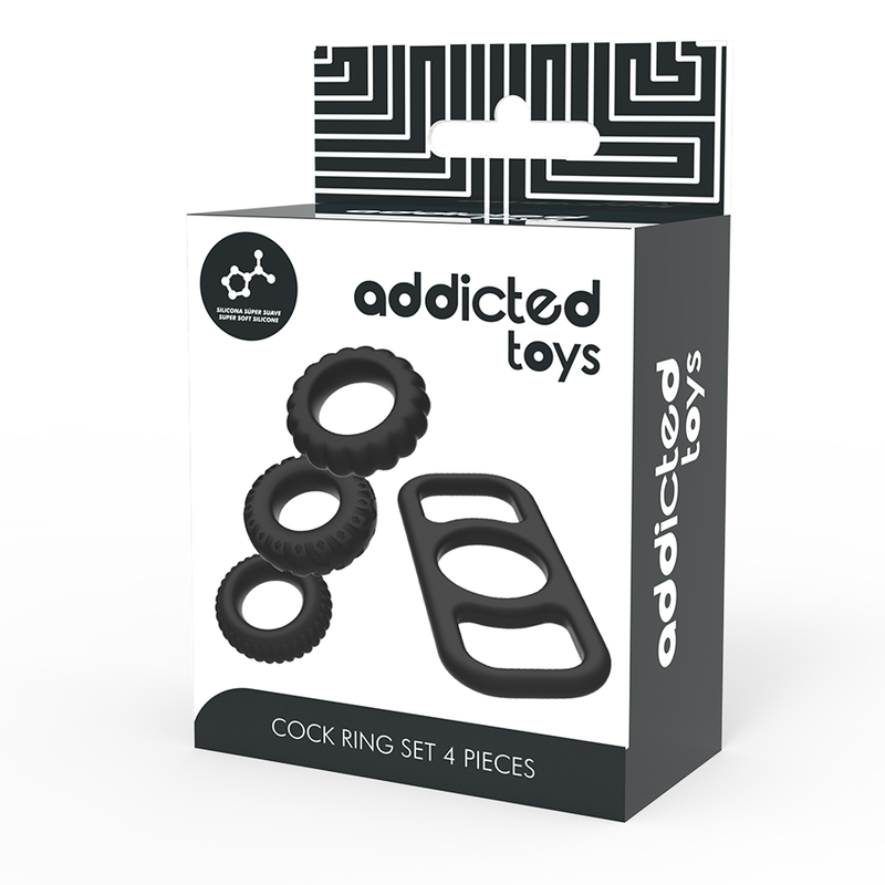 ADDICTED TOYS - CONJUNTO 4 ANÉIS DE SILICONE PARA PÊNIS