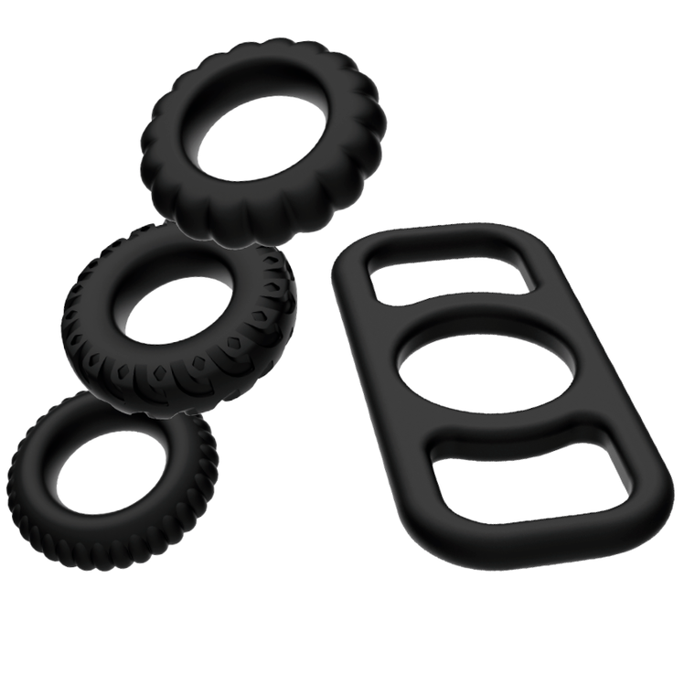 ADDICTED TOYS - CONJUNTO 4 ANÉIS DE SILICONE PARA PÊNIS