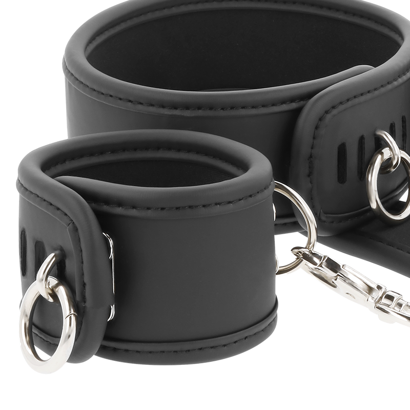 COLAR E ALGEMAS COURO VEGANO COM FORRO NEOPRENO - Sex Shop Sexy
