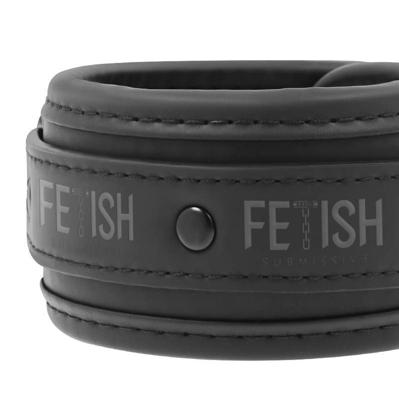 FETISH SUBMISSIVE - COLAR E ALGEMAS COURO VEGANO COM FORRO NEOPRENO - Sex Shop Sexy