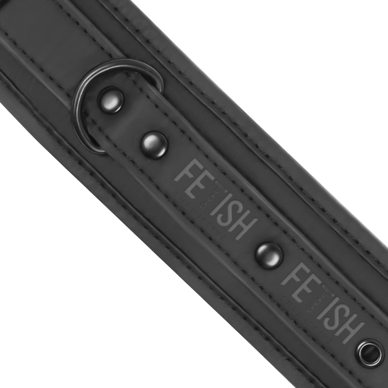 FETISH SUBMISSIVE - COLAR E ALGEMAS COURO VEGANO COM FORRO NEOPRENO - Sex Shop Sexy