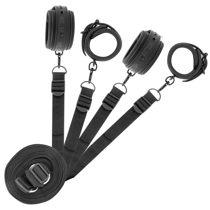CONJUNTO DE ALGEMAS E AMARRAS COM FORRO DE NEOPRENO - Sex Shop Sexy