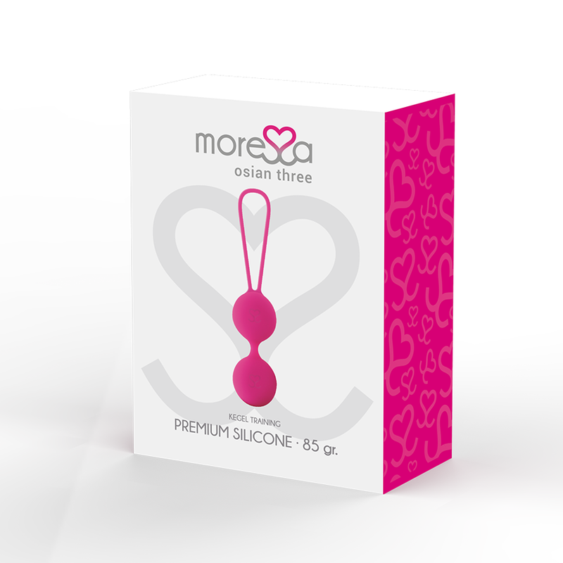 MORESSA - OSIAN THREE EXERCÍCIOS DE REEDUCAÇÃO PÉLVICA 85 g PREMIUM SILICONE ROSA - Sex Shop Sexy