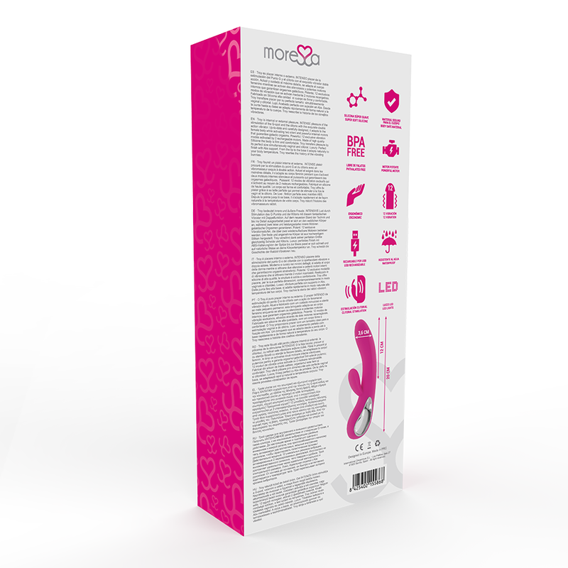 MORESSA - TROY ESTIMULADOR PONTO G E CLITÓRIS PREMIUM SILICONE RECARREGÁVEL