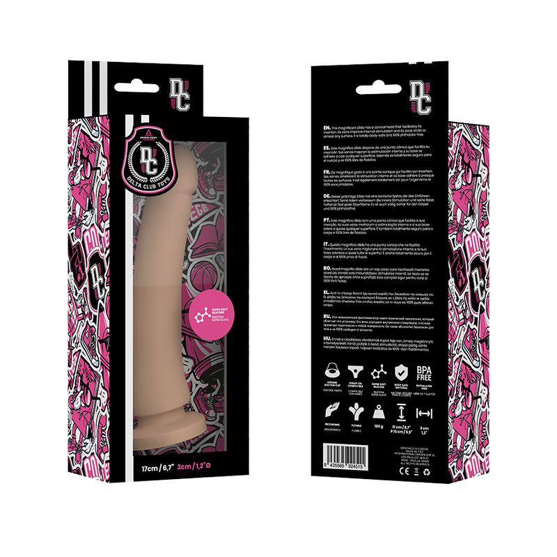 DELTA CLUB - DILDO REALISTA NATURAL EM SILICONE MÉDICO 17 CM - Ø 3 CM